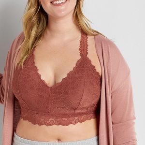 NWT - Plus size Dark Pink Lace Racerback B…